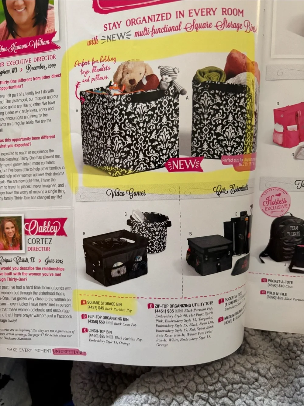thirty-one Black and White Damask Fabric Storage Bin